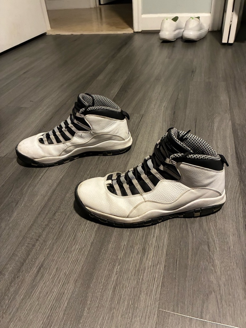 Nike Air Jordan 10 Retro White Grey Steel 2013 Men Size 13 Leather Shoes 306008